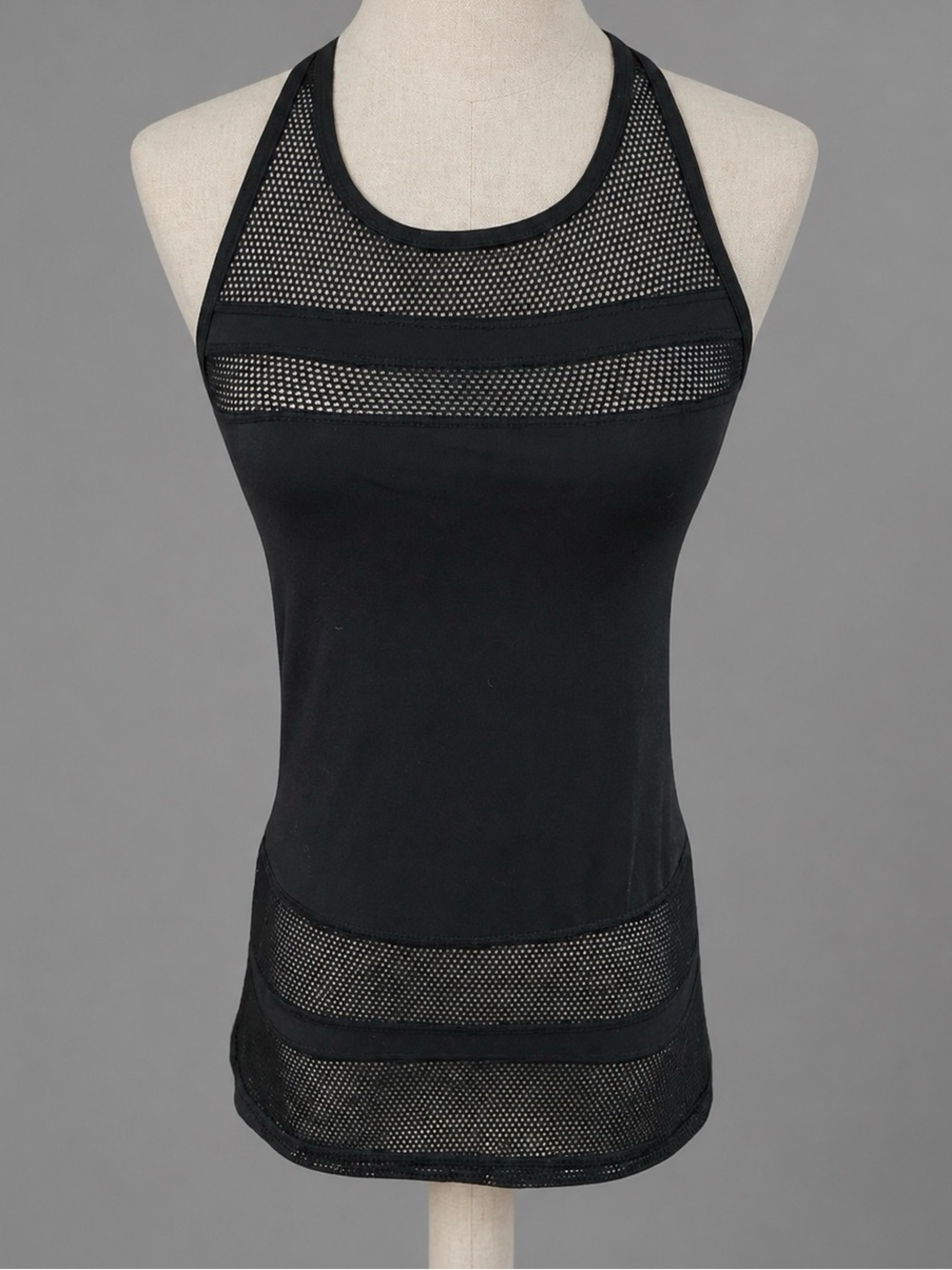 Black body hug mesh accent 90° by reflex extra small racer back tank workout top